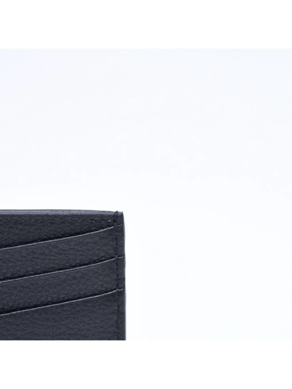 Miu Miu Metal Logo Card Case Black Calfskin Gold